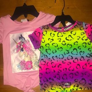 Girls Unicorn and Multi Color Short Sleeve Tshirt